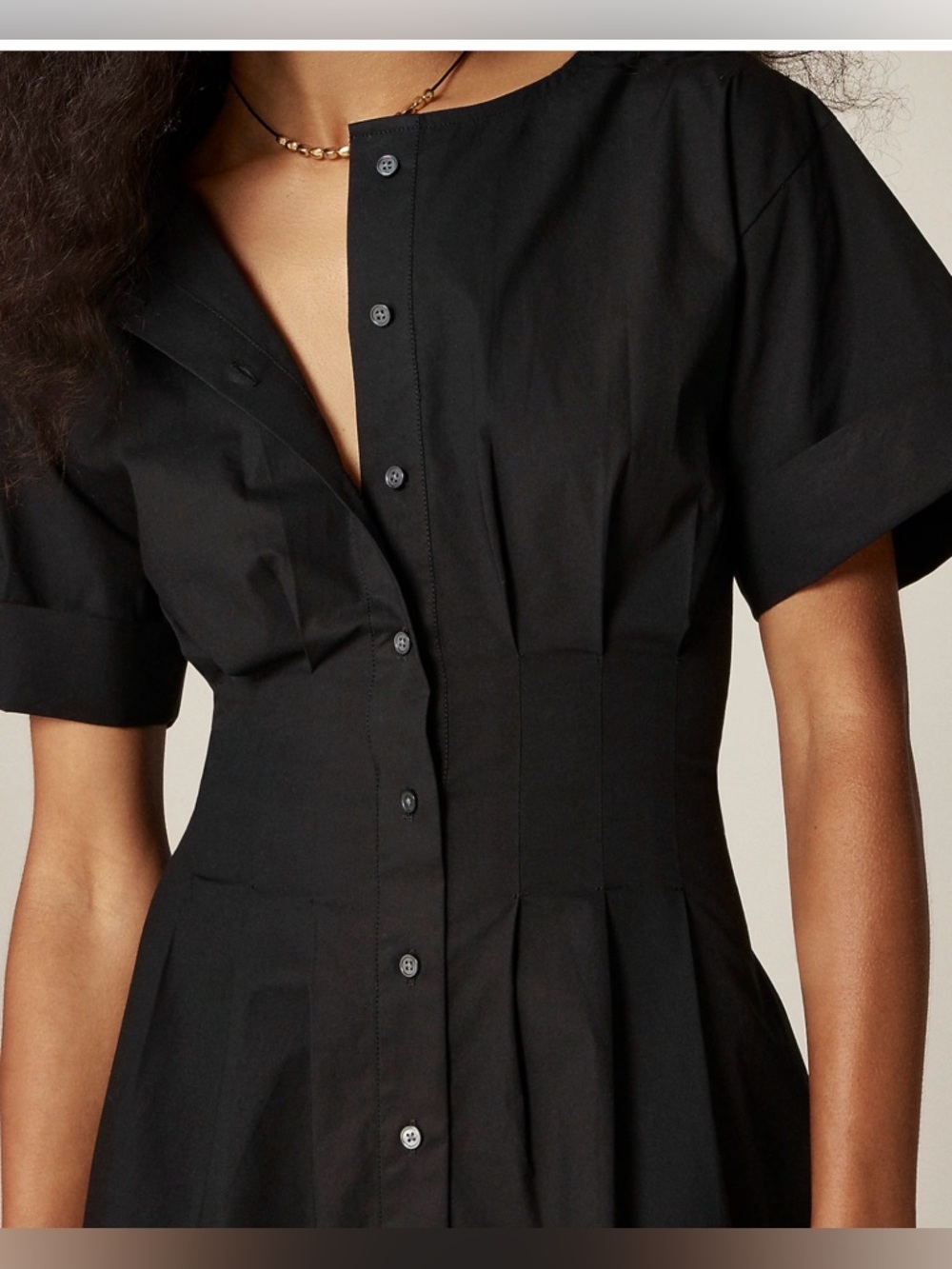 J. Crew Black Mini Button-Front Shirt Dress
Size 4